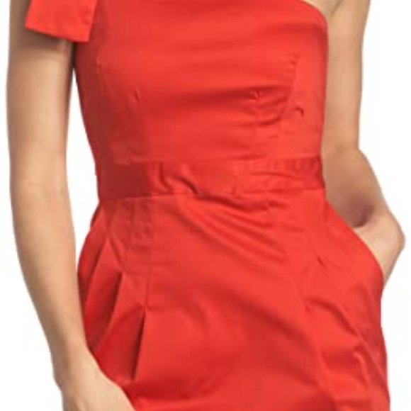 French Connection Bonny Cotton One Shoulder Bow - Picture 2 of 3